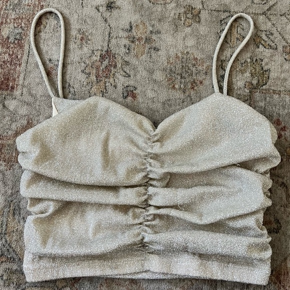 Princess Polly Elegant Cream Ruched Women's Top - Picture 1 of 13